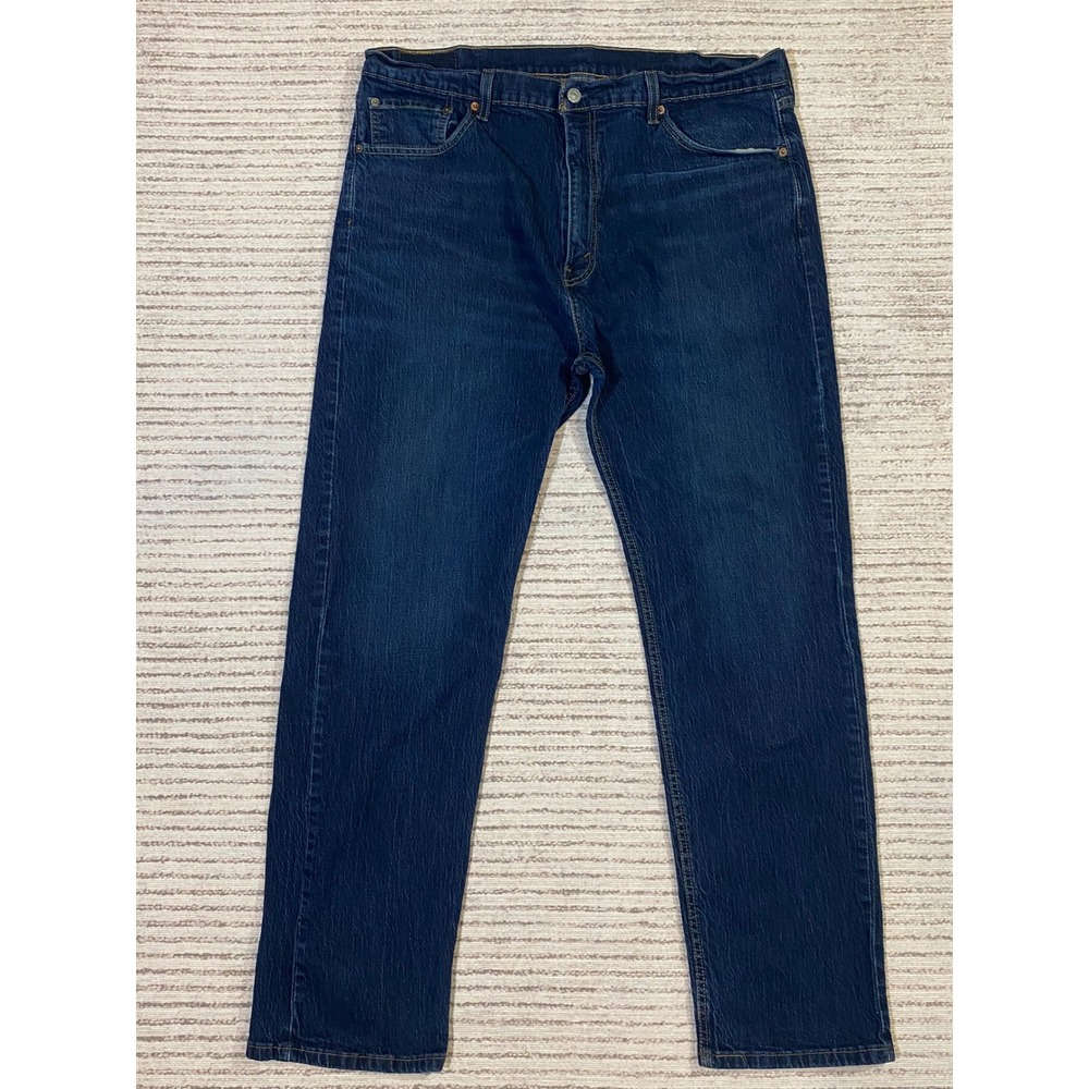 Levis 505 Regular Fit Jeans Mens 40x32 Dark Wash Blue Denim Made in Mexico